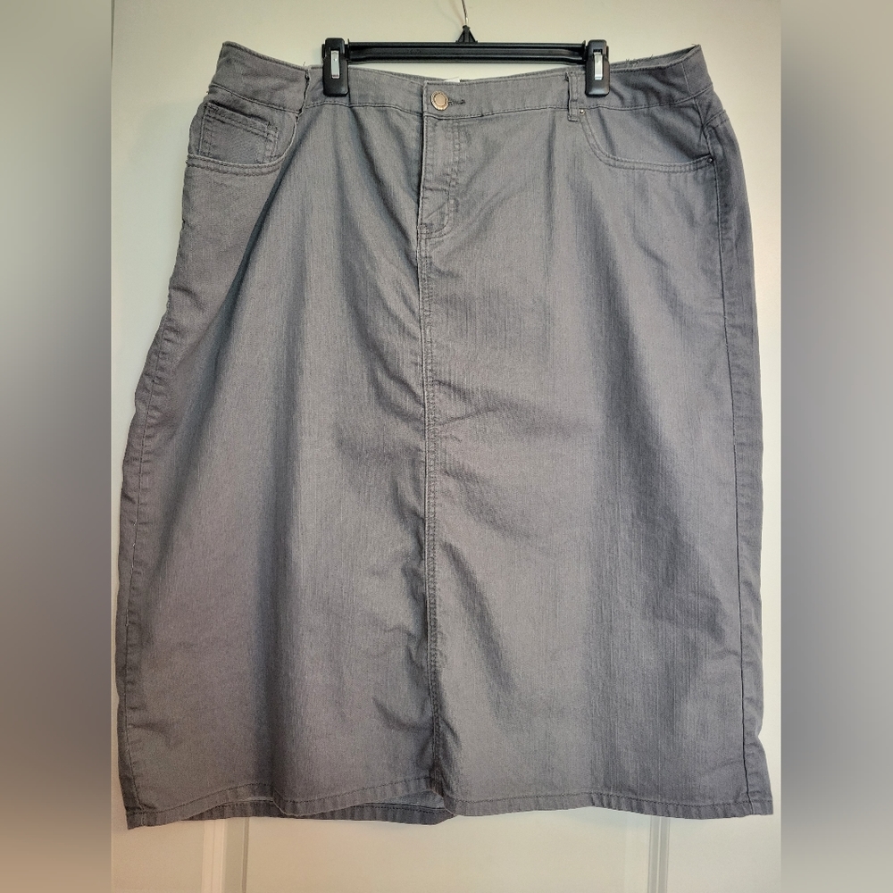 Cj Bank's skirt. Gray, below the knee. Size 24
